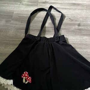 Hot Topic Black Skirt with Red Mushroom Detail